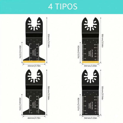 Pack X8 Cuchillas Multi Herramienta Oscilante Con Escala