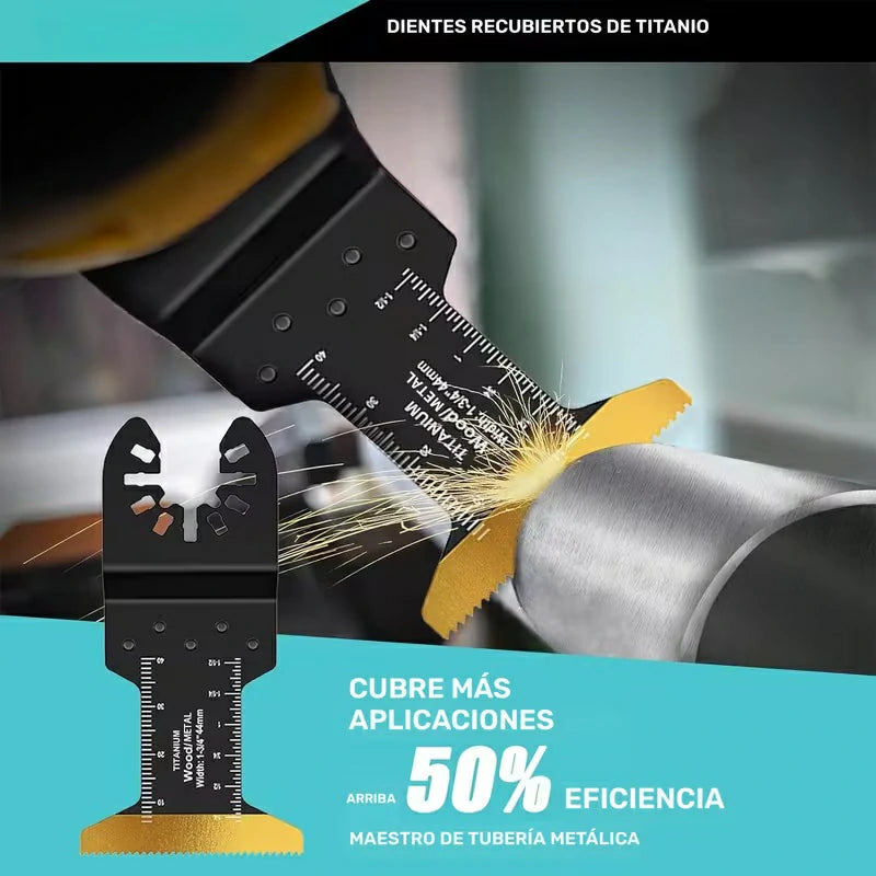 Pack X8 Cuchillas Multi Herramienta Oscilante Con Escala
