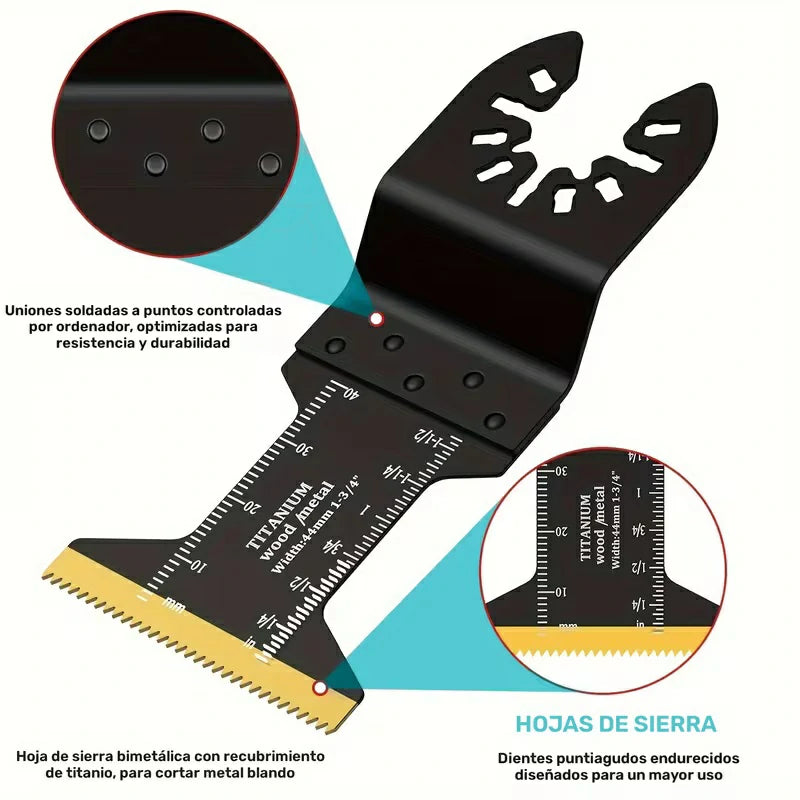 Pack X8 Cuchillas Multi Herramienta Oscilante Con Escala