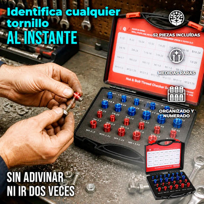 Kit X26 Piezas Comprobadores De Calibre Tuercas Y Tornillos