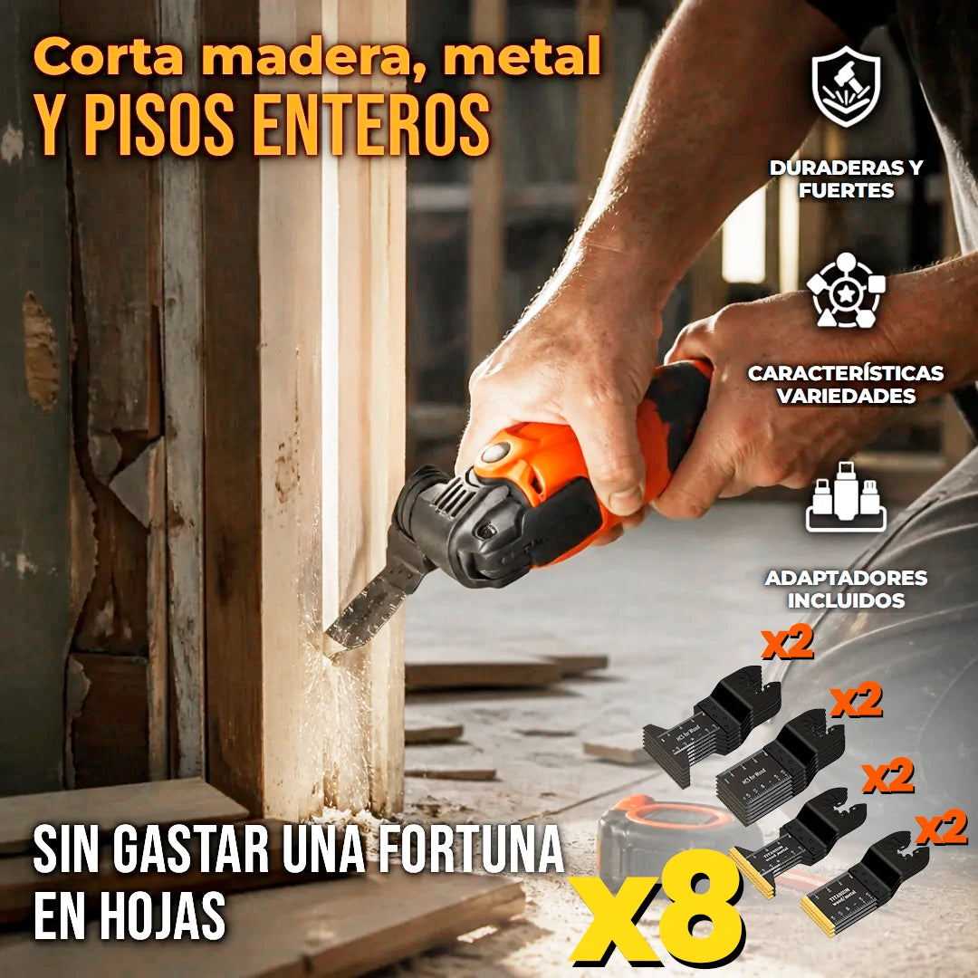 Pack X8 Cuchillas Multi Herramienta Oscilante Con Escala