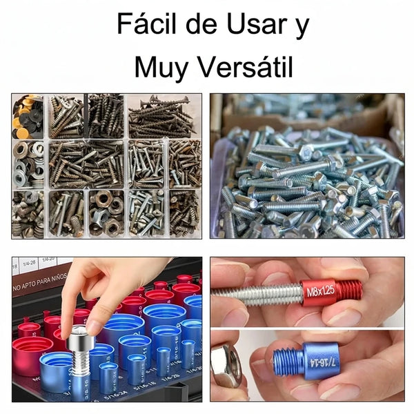 Verificador de Roscas y Tornillos 52 Piezas Métrico e Imperial